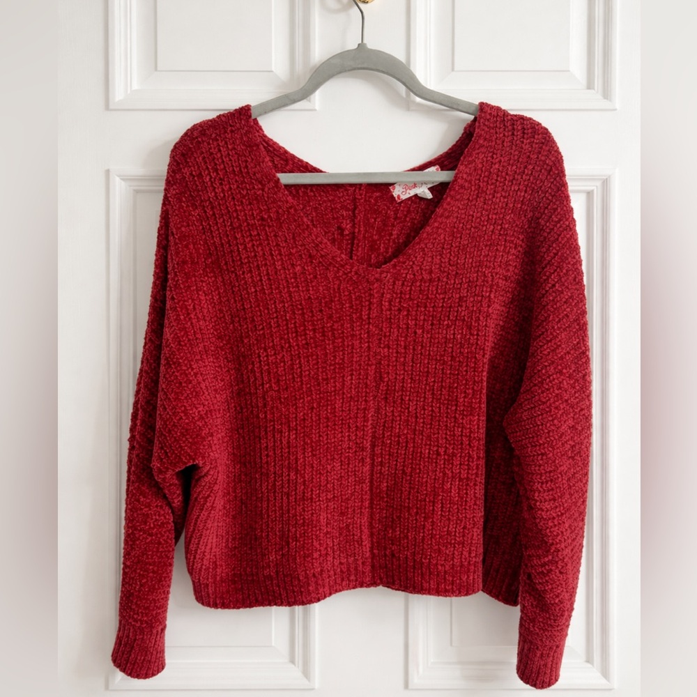 Cozy Red V-Neck Sweater